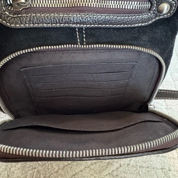 Cold water creek black leather crossbody purse - Picture 9 of 10